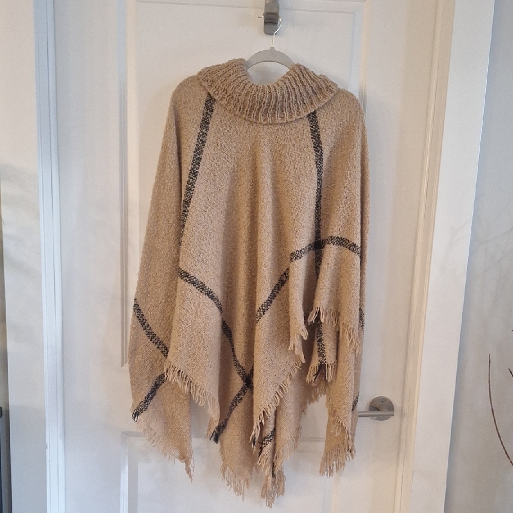 Apt 9 Cozy Tan Knit Poncho Sweater
